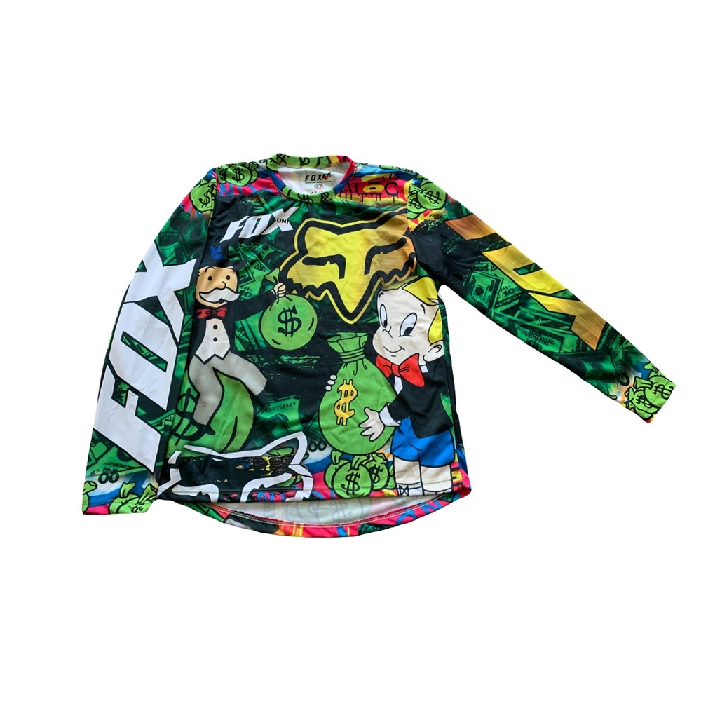 Men’s/ Women’s/ Unisex XL/XXL RARE retro Monopoly/Money Fox Racing Jersey/ Shirt